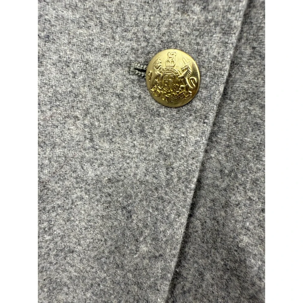 J. Crew ‎ Womens Gray Wool Blend Blazer Size 0 Gold Button Lined